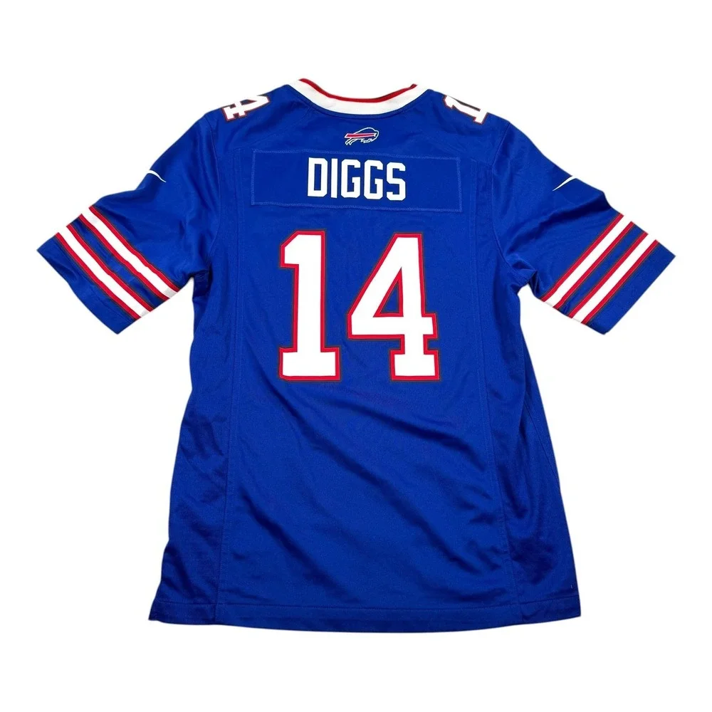 Buffalo Bills Football Jersey Mens Small Blue NFL Nike Diggs 14 On Field